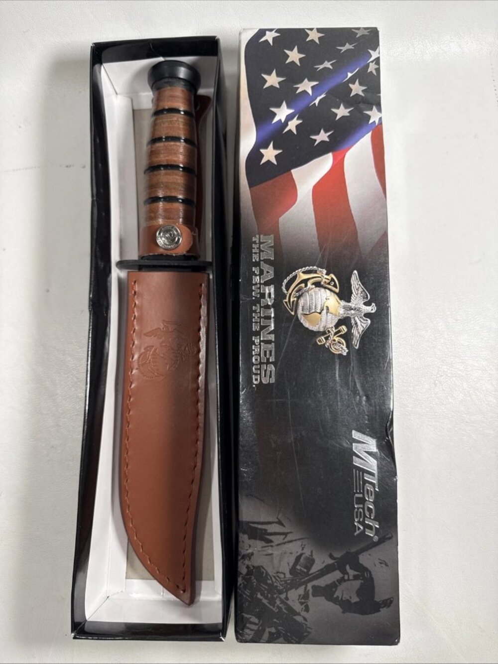 USMC Officially Licensed MTECH 12 inch Utility Knife with Sheath NEW